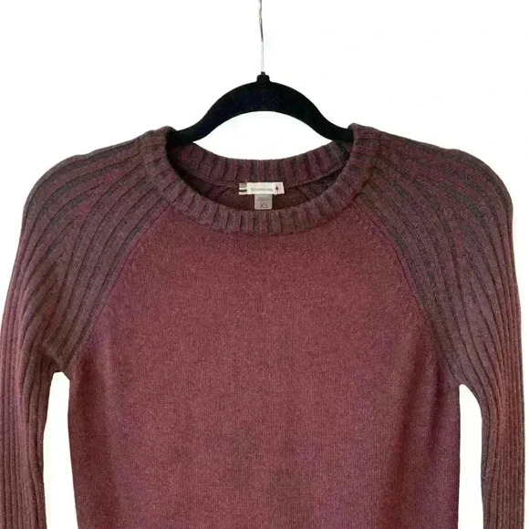 SMARTWOOL Ripple Creek Tunic Sweater in Fig Heather Wine Red & Charcoal Size XS - Picture 3 of 8